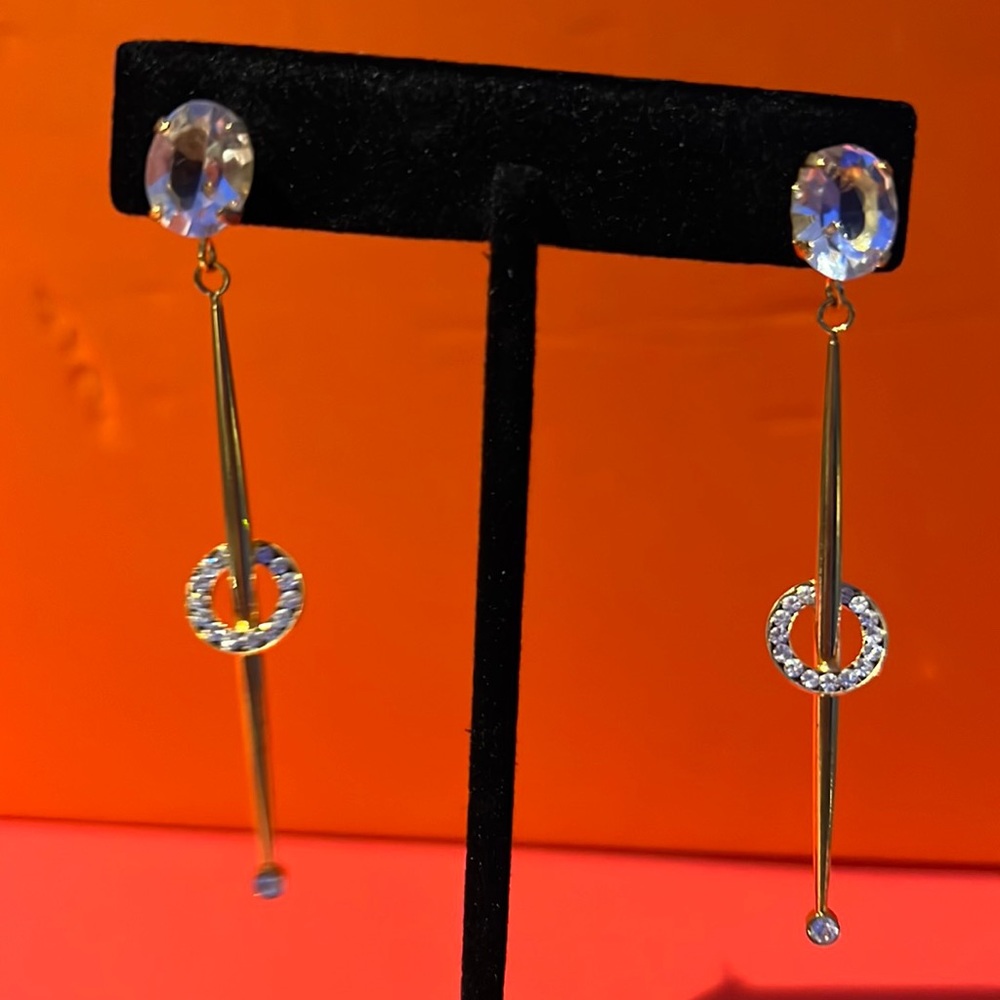 Dangle earrings gold & sparkly